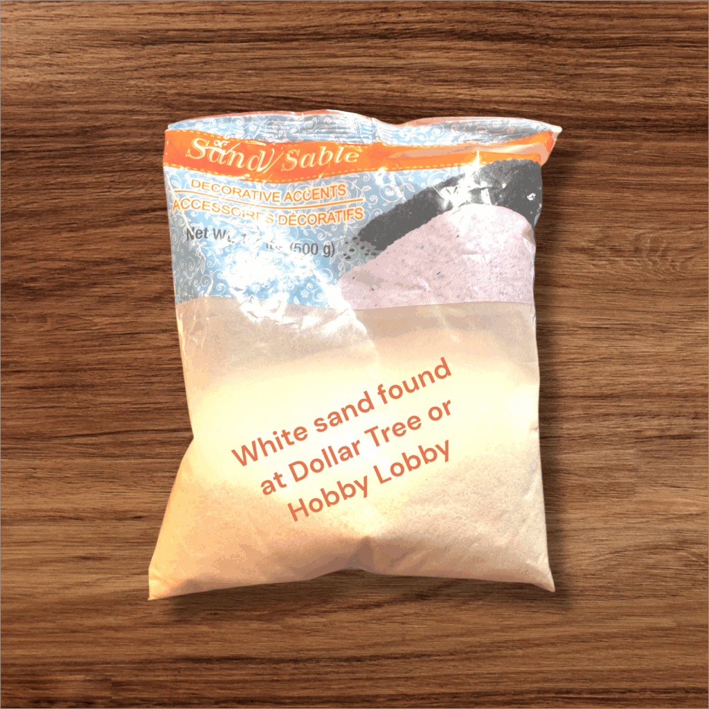 homemade faux snow - white sand
